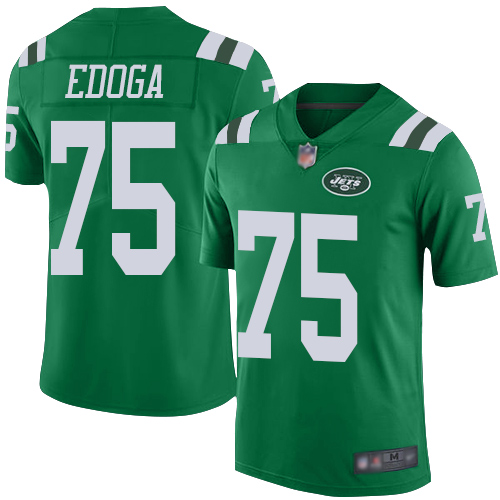 New York Jets Limited Green Men Chuma Edoga Jersey NFL Football #75 Rush Vapor Untouchable
